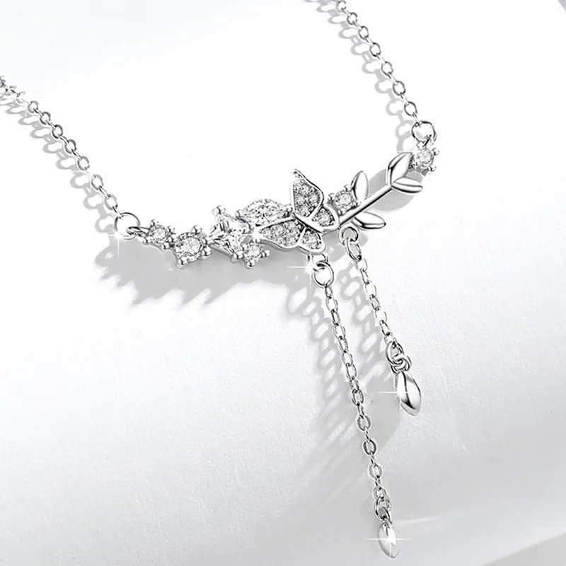 Charming 925 Sterling Silver Butterfly Tear Drop Pendant Woman Collarbone necklace Birthday Party Accessories Gifts
Charming 925 Sterling Silver Butterfly Tear Drop Pendant Woman Collarbone necklace Birthday Party Accessories Gifts