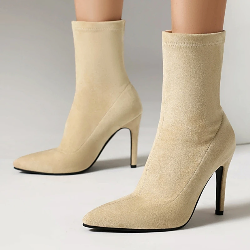 Elegant Ankle Boots for Women Black Beige Green Short Socks Boot High Heel Party Shoes Lady Big Size 45 New 2024 Winter Autumn
Elegant Ankle Boots for Women Black Beige Green Short Socks Boot High Heel Party Shoes Lady Big Size 45 New 2024 Winter Autumn