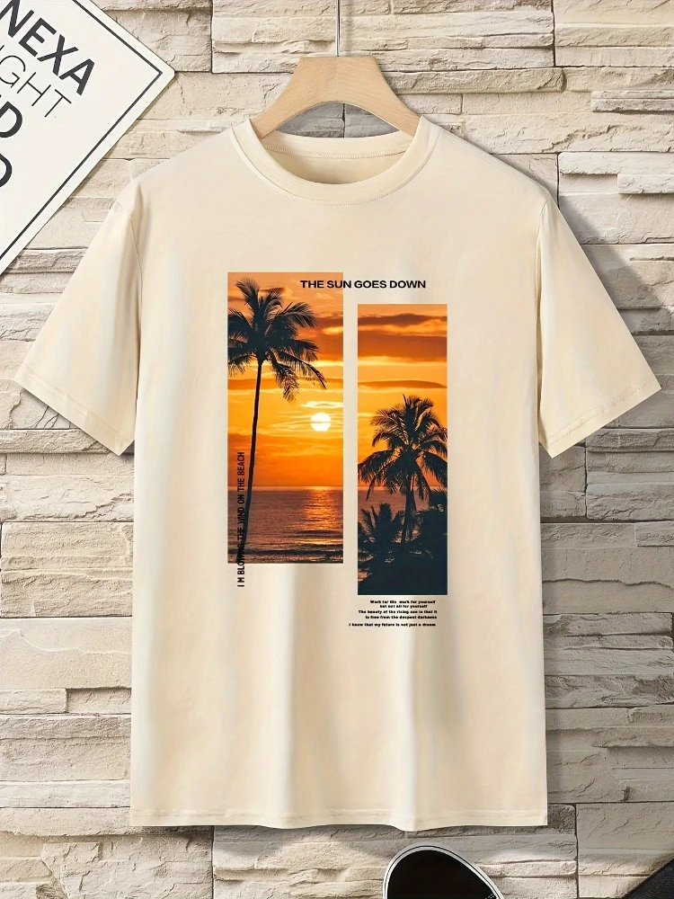 Coconut Tree pattern design -100% cotton summer O-neck short sleeve casual printed men's T-shirt.
Coconut Tree pattern design -100% cotton summer O-neck short sleeve casual printed men's T-shirt.