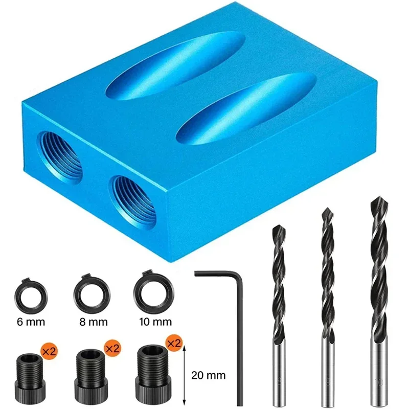Woodworking Oblique Pocket Hole Locator Jig Kit 15 Degree Angle Drill Guide Set Hole Puncher DIY Carpentry Tools Drill Bits Bit
Woodworking Oblique Pocket Hole Locator Jig Kit 15 Degree Angle Drill Guide Set Hole Puncher DIY Carpentry Tools Drill Bits Bit