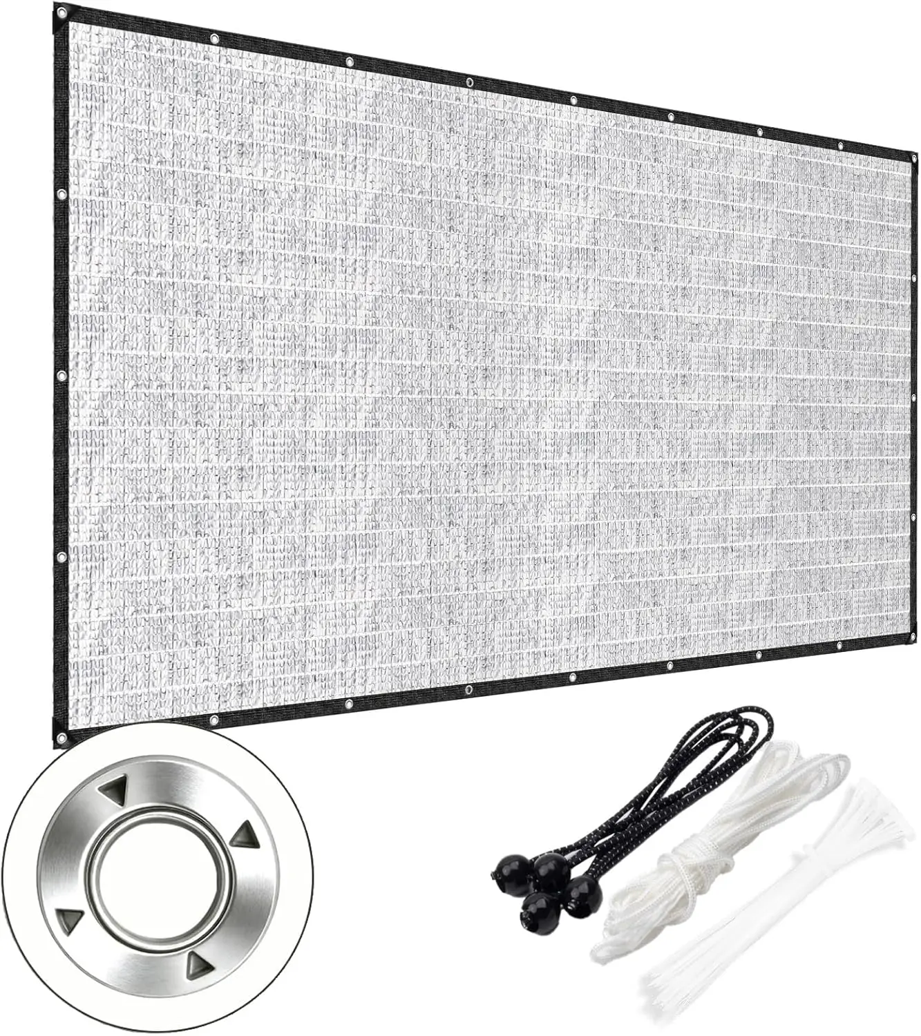 85% Heat Reflective Aluminet Shade Cloth 6x6FT, UV Block Tarp with Rust-Proof Grommets for Pergola, Garden, Car, Dog, Greenhouse
85% Heat Reflective Aluminet Shade Cloth 6x6FT, UV Block Tarp with Rust-Proof Grommets for Pergola, Garden, Car, Dog, Greenhouse