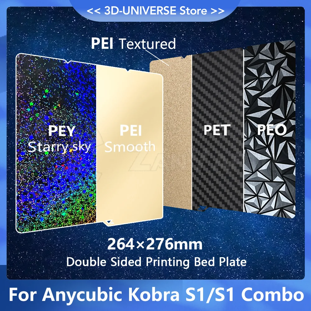 264x276 For Anycubic Kobra S1 Plate Pei Sheet Textured Kobra S1 Combo Build Plate Double Sided Kobra S1 Hotend 3d Hotend Bed
264x276 For Anycubic Kobra S1 Plate Pei Sheet Textured Kobra S1 Combo Build Plate Double Sided Kobra S1 Hotend 3d Hotend Bed