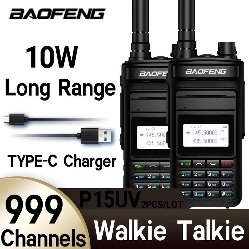 BAOFENG High Power Walkie Talkie P15UV 2PCS Long Range CB Portable Dual Band UHF VHF FM Transceiver Hunting Dual Band Profesiona
BAOFENG High Power Walkie Talkie P15UV 2PCS Long Range CB Portable Dual Band UHF VHF FM Transceiver Hunting Dual Band Profesiona