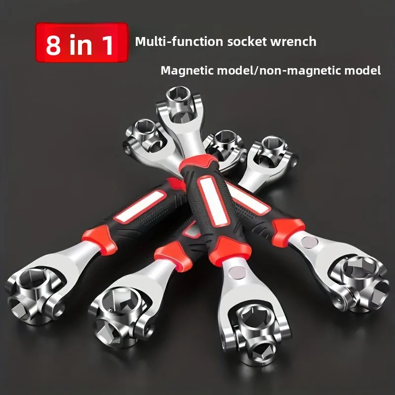 8-in-1 multifunctional socket wrench with six teeth,a household automotive repair hardware tool made of chrome vanadium steel
8-in-1 multifunctional socket wrench with six teeth,a household automotive repair hardware tool made of chrome vanadium steel