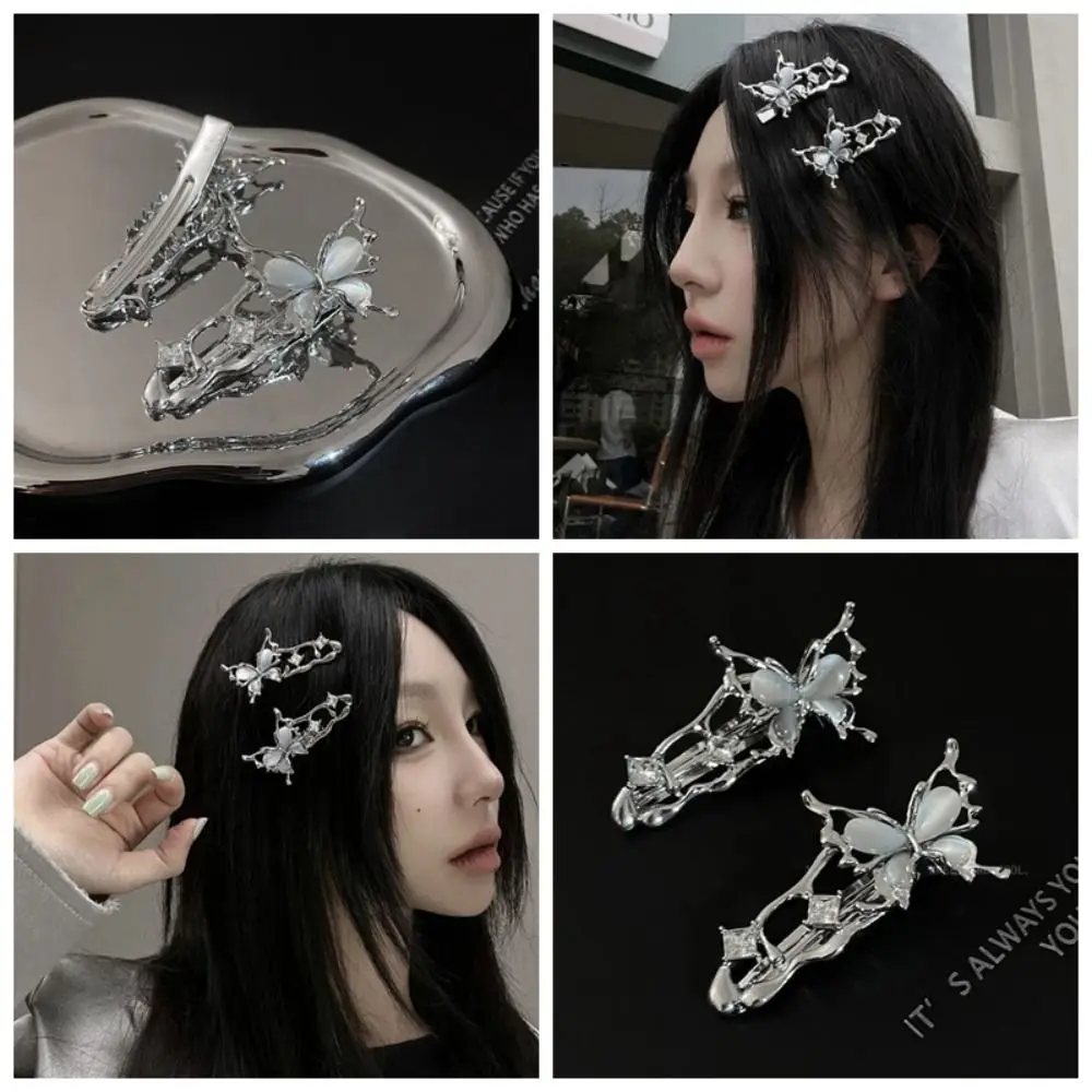 Sweet Cool Y2K Liquid Metal Hairpin Butterfly Zircon Barrette Harajuku Hair Clips Hair Accessories Irregular Silver Bang Clip
Sweet Cool Y2K Liquid Metal Hairpin Butterfly Zircon Barrette Harajuku Hair Clips Hair Accessories Irregular Silver Bang Clip