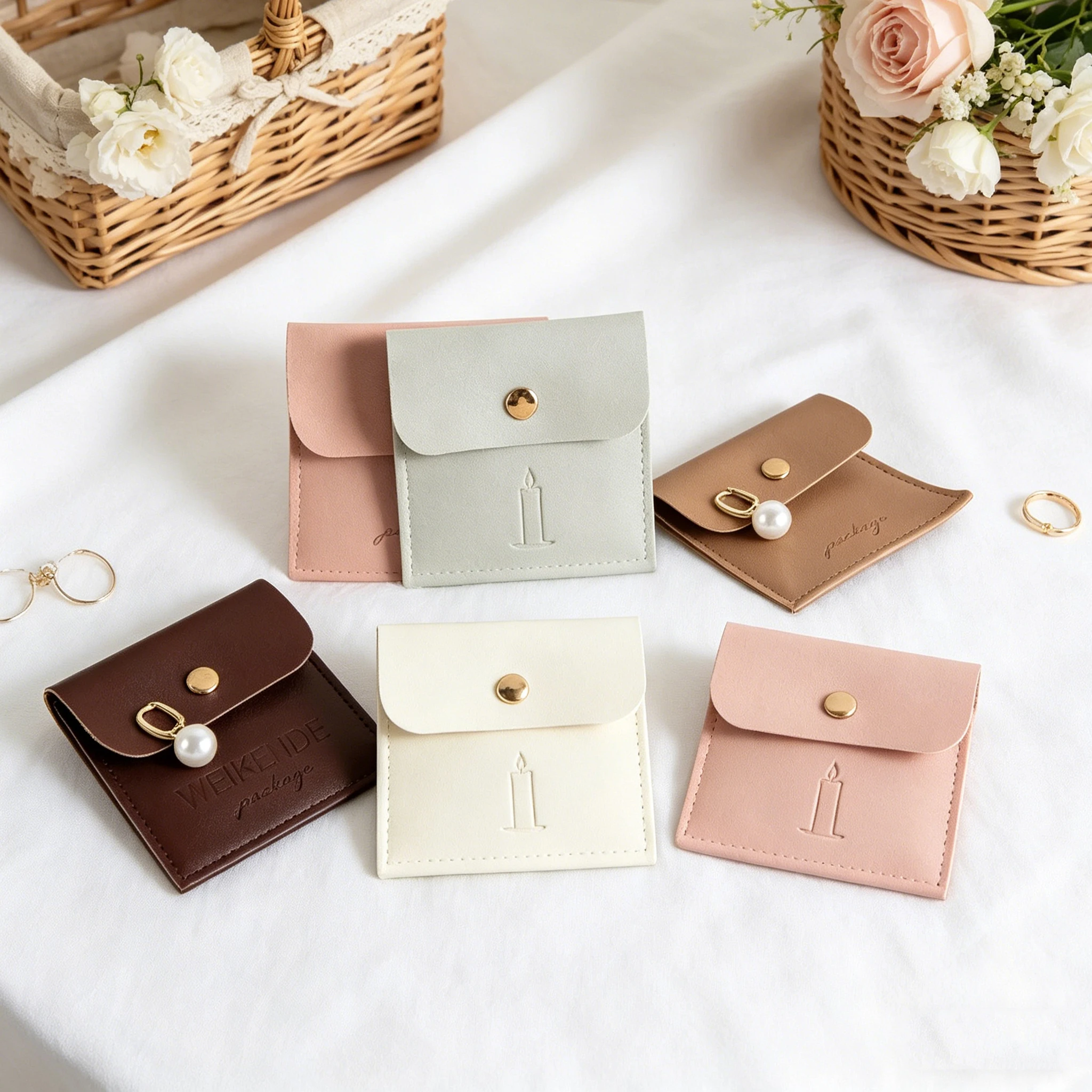 100pcs 8x8cm Snap Luxury Jewelry Bag PU Leather Storage Packaging With Embossed Logo Suitable for Small Businesses Gift Pouches
100pcs 8x8cm Snap Luxury Jewelry Bag PU Leather Storage Packaging With Embossed Logo Suitable for Small Businesses Gift Pouches