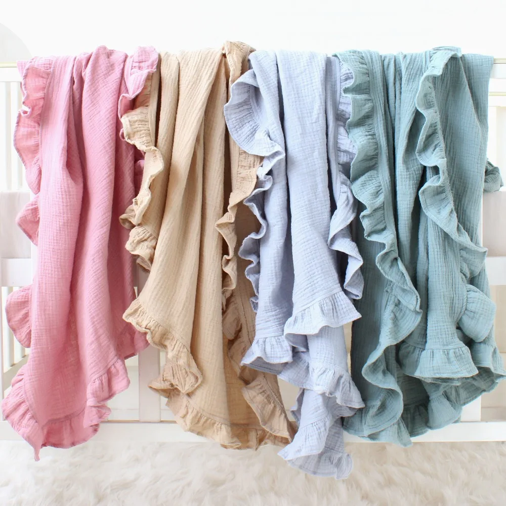 Baby Solid Color Cotton Cloth Cover Blanket Kid's Blanket Lotus Leaf Lace Baby Cover Blanket Baby Bath Towel Swaddling Scarf
Baby Solid Color Cotton Cloth Cover Blanket Kid's Blanket Lotus Leaf Lace Baby Cover Blanket Baby Bath Towel Swaddling Scarf