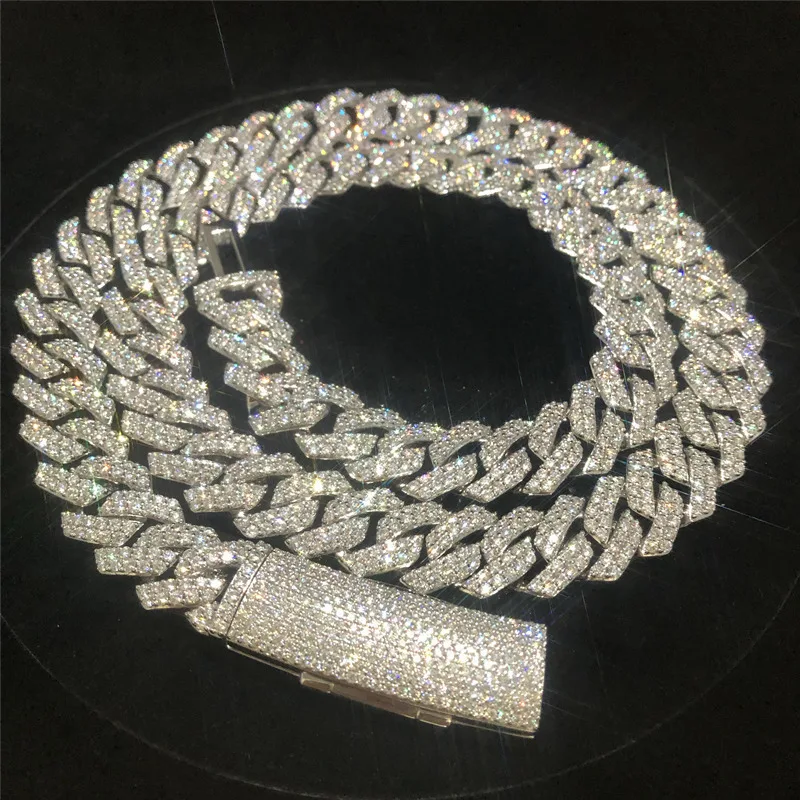 Мужское ожерелье Iced Out 15 мм в Майами с кубинскими звеньями в стиле хип-хоп, Vvs, муассанит, бриллиантовый зубец, серебро 925 пробы, кубинская цепочка
Мужское ожерелье Iced Out 15 мм в Майами с кубинскими звеньями в стиле хип-хоп, Vvs, муассанит, бриллиантовый зубец, серебро 925 пробы, кубинская цепочка