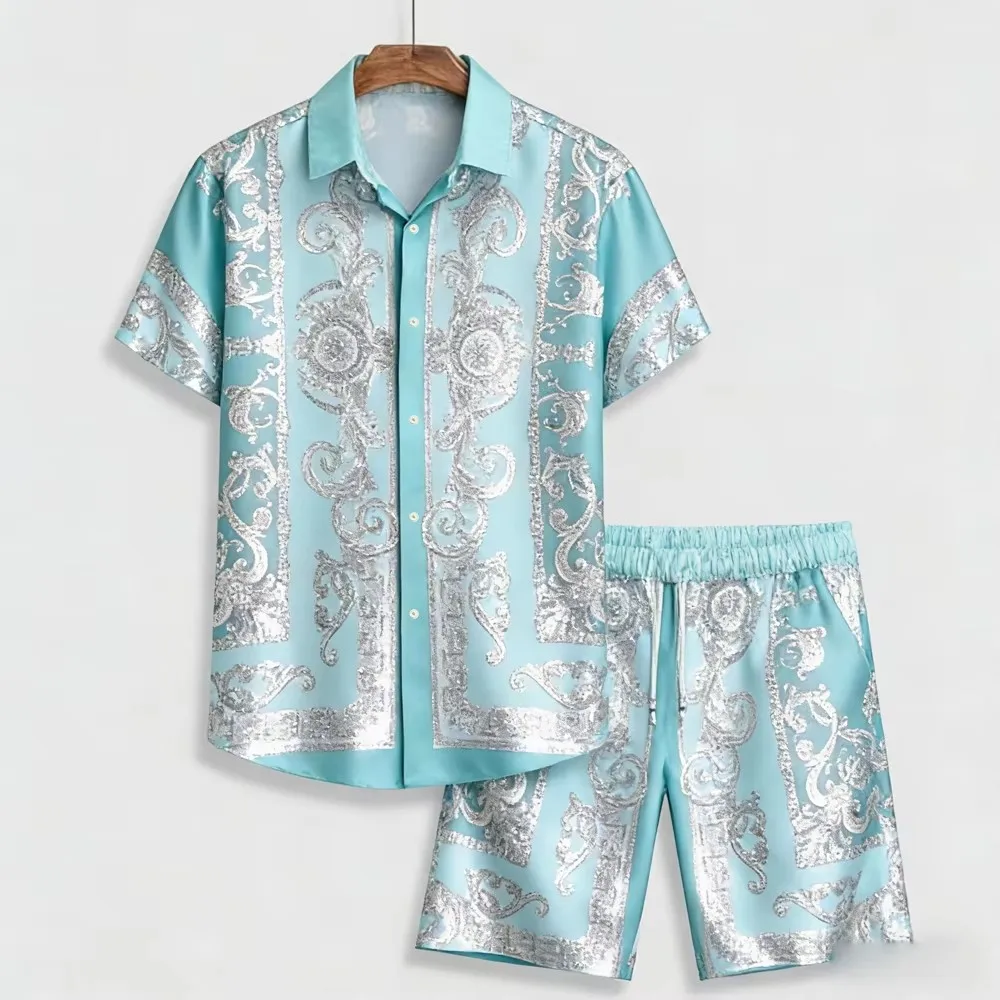 Men's new summer products, light and cool short-sleeved shorts suit natural baroque 3D printed shirt, casual party holiday shirt
Men's new summer products, light and cool short-sleeved shorts suit natural baroque 3D printed shirt, casual party holiday shirt