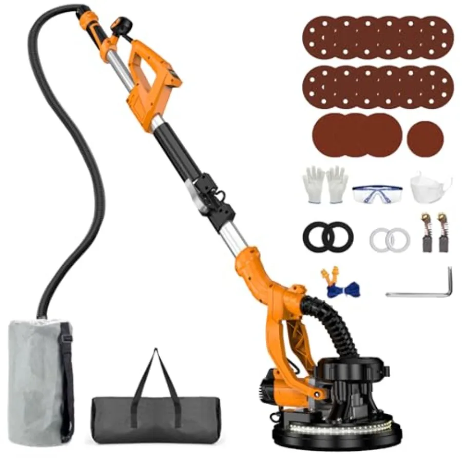 Drywall Sander 9-Speed Electric Drywall Sander with Vacuum Dust Collector 950W Power Ceiling Sander Tool with LED Light Collaps
Drywall Sander 9-Speed Electric Drywall Sander with Vacuum Dust Collector 950W Power Ceiling Sander Tool with LED Light Collaps