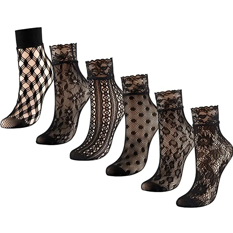 2Pc Summer Sock Ultra-thin Breathable Lace Silk Socks Short for Women Black Sexy Hollow Elastic Socking Non-slip Ankle Boat Sock
2Pc Summer Sock Ultra-thin Breathable Lace Silk Socks Short for Women Black Sexy Hollow Elastic Socking Non-slip Ankle Boat Sock