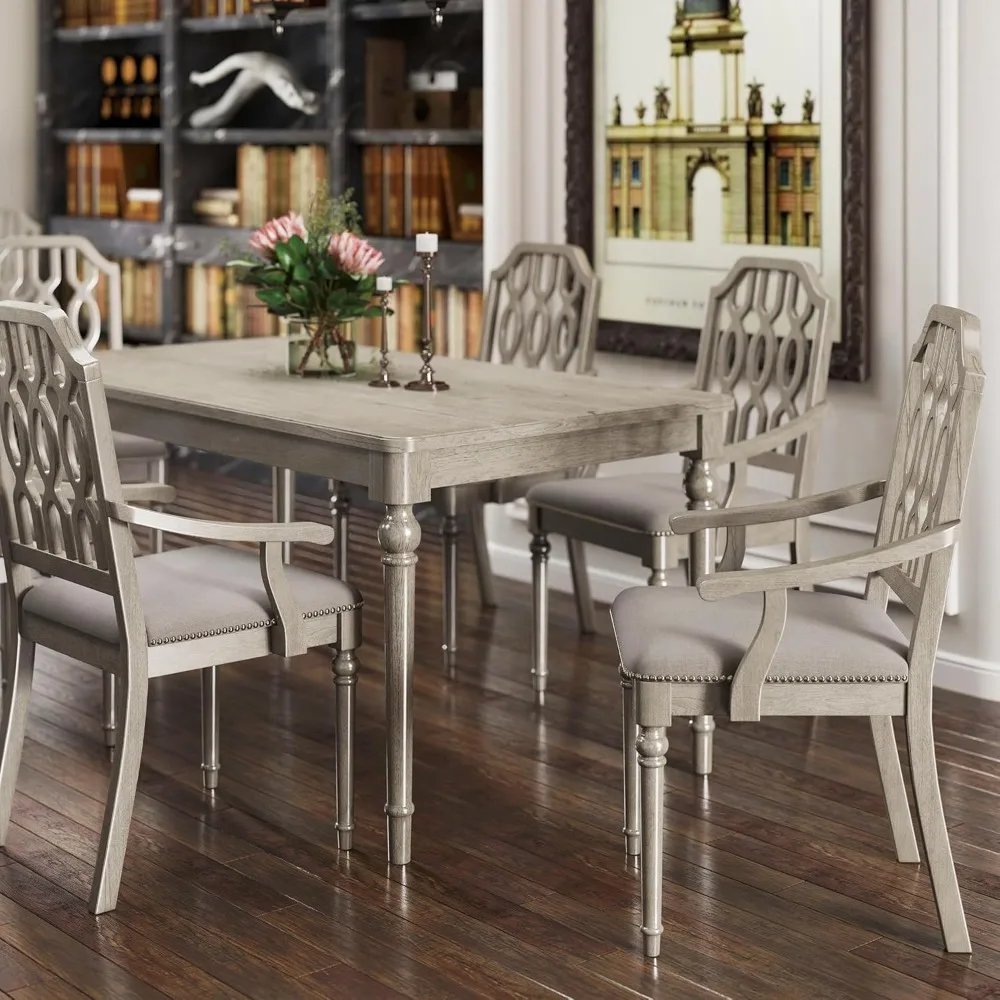 Farmhouse Dining Chairs Set of 6 French Country Dining Chair with Arms Upholstered Luxury Dining Room Chairs for Kitchen and Din
Farmhouse Dining Chairs Set of 6 French Country Dining Chair with Arms Upholstered Luxury Dining Room Chairs for Kitchen and Din