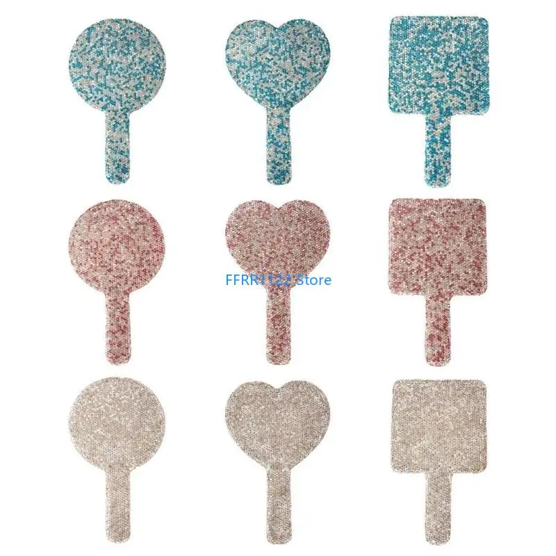 Y1UF Handheld Mirror Travel Makeup Mirror Rhinestones Cosmetic Mirror Hand Mirror with Handle Vanity Mirror for Barbers
Y1UF Handheld Mirror Travel Makeup Mirror Rhinestones Cosmetic Mirror Hand Mirror with Handle Vanity Mirror for Barbers
