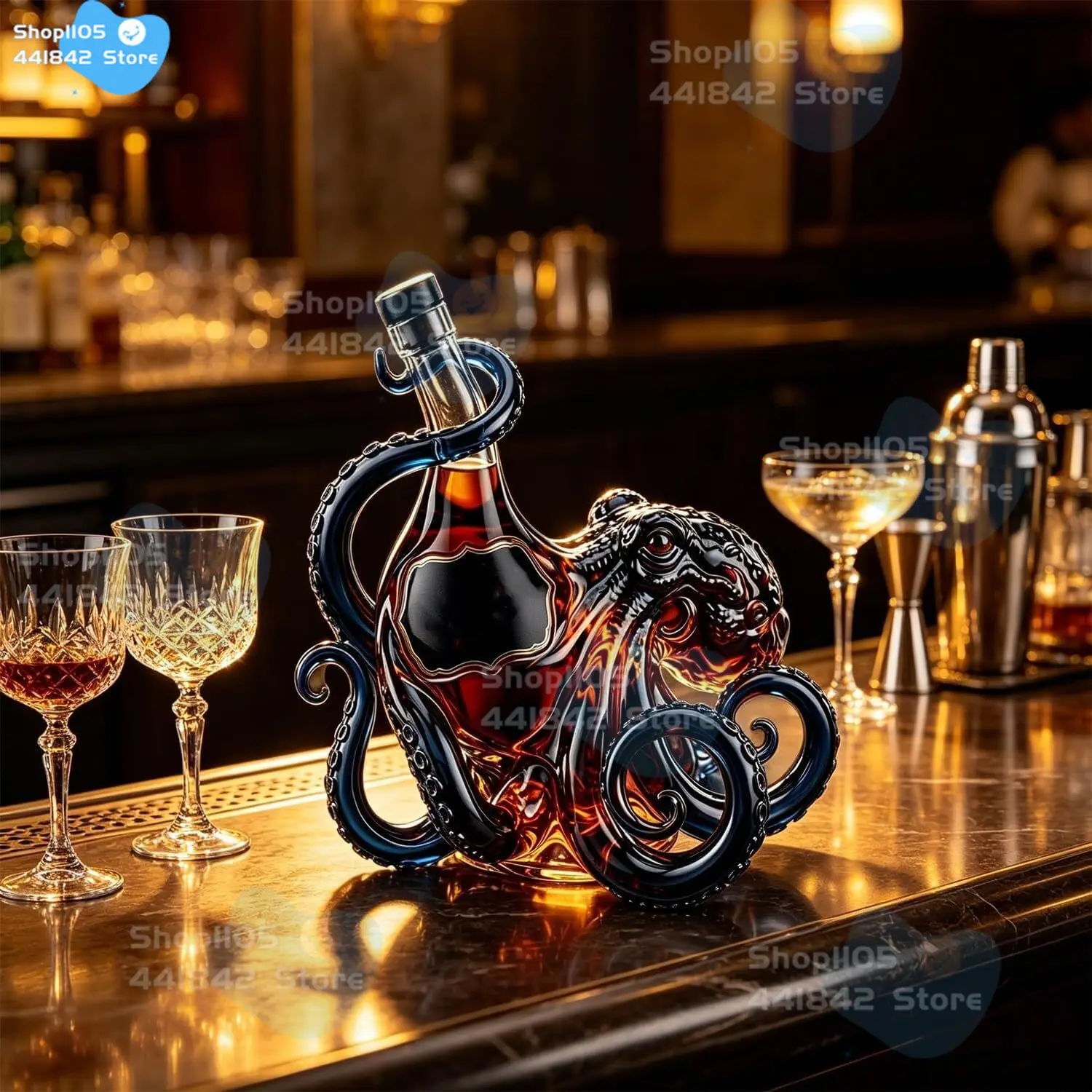 Kraken Octopus Whiskey Decanter Bar Decor Wine Bottle Glassware Men Cave Wall Art Collection Decorations
Kraken Octopus Whiskey Decanter Bar Decor Wine Bottle Glassware Men Cave Wall Art Collection Decorations