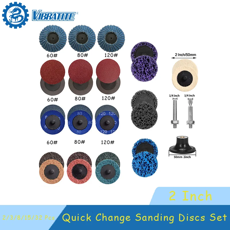 Quick Change Sanding Discs Set 2 Inch 2/3/8/15/32 Pcs Wool Felt with 1/4" Holders for Conditioning Burr Rust Paint Removal
Quick Change Sanding Discs Set 2 Inch 2/3/8/15/32 Pcs Wool Felt with 1/4" Holders for Conditioning Burr Rust Paint Removal