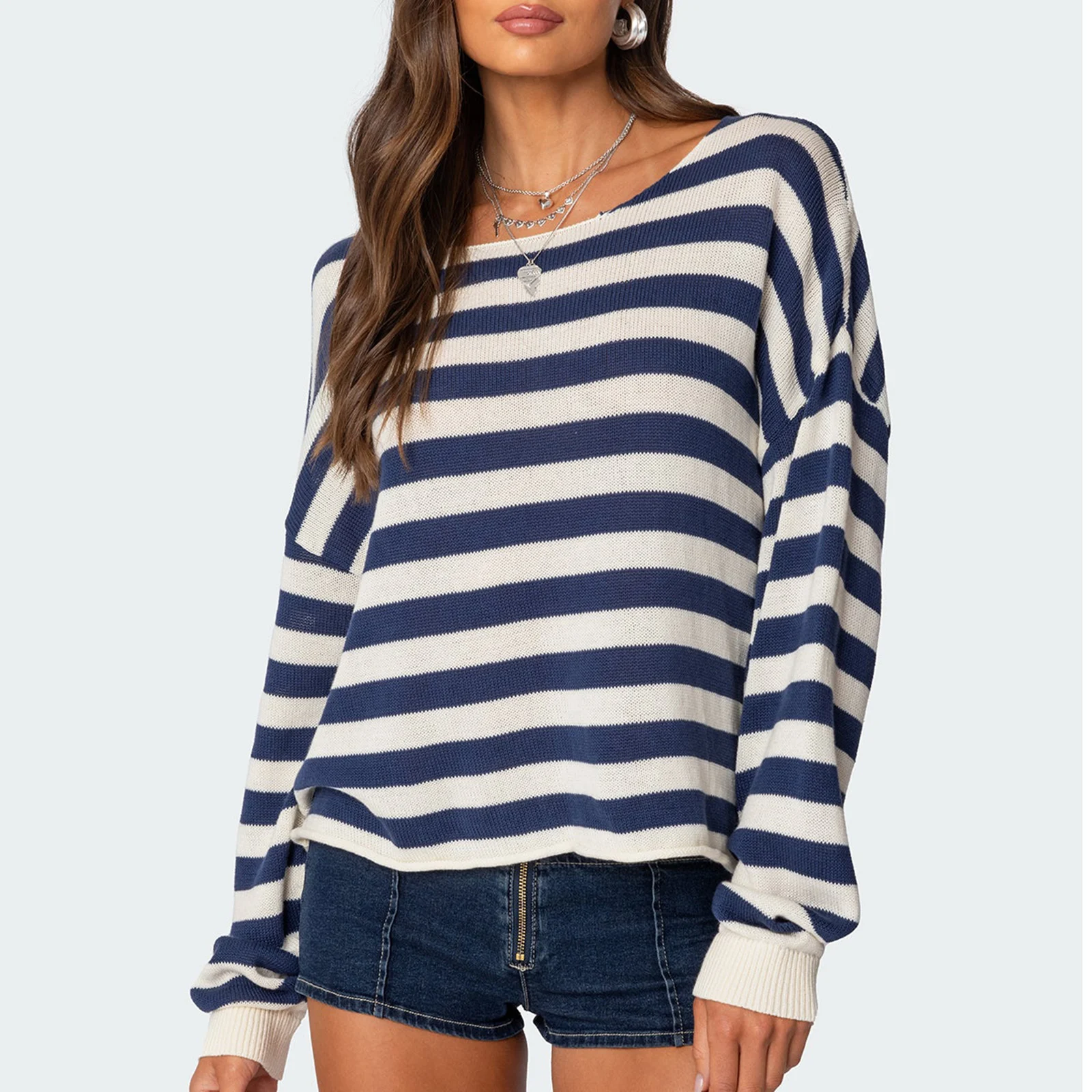 Women's Autumn Winter Knit Sweater Long Sleeve Round Neck Casual Striped Knitwear Streetwear
Women's Autumn Winter Knit Sweater Long Sleeve Round Neck Casual Striped Knitwear Streetwear