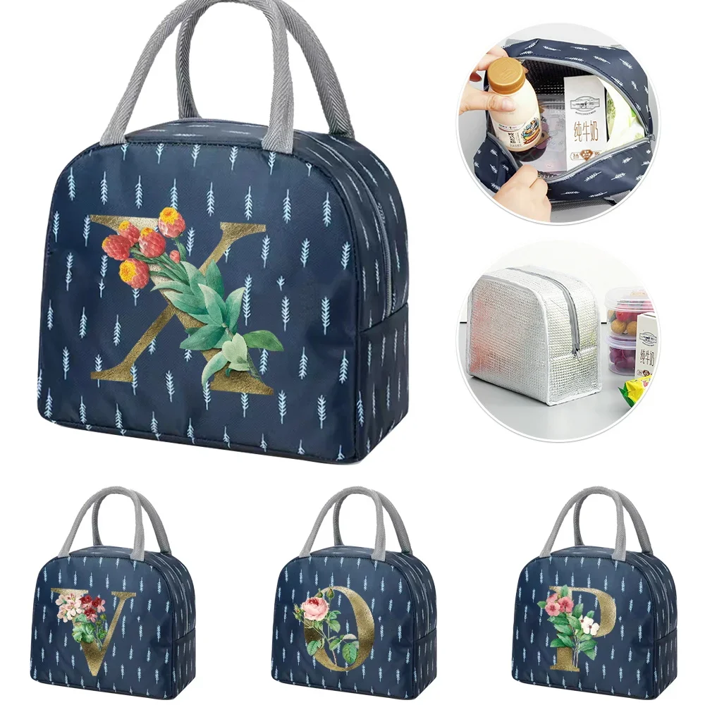 Insulated Canvas Lunch Bag for Kid Boys Zipper Printing Golden Flower Portable Blue Cute Tote Bags Waterproof Bento
Insulated Canvas Lunch Bag for Kid Boys Zipper Printing Golden Flower Portable Blue Cute Tote Bags Waterproof Bento
