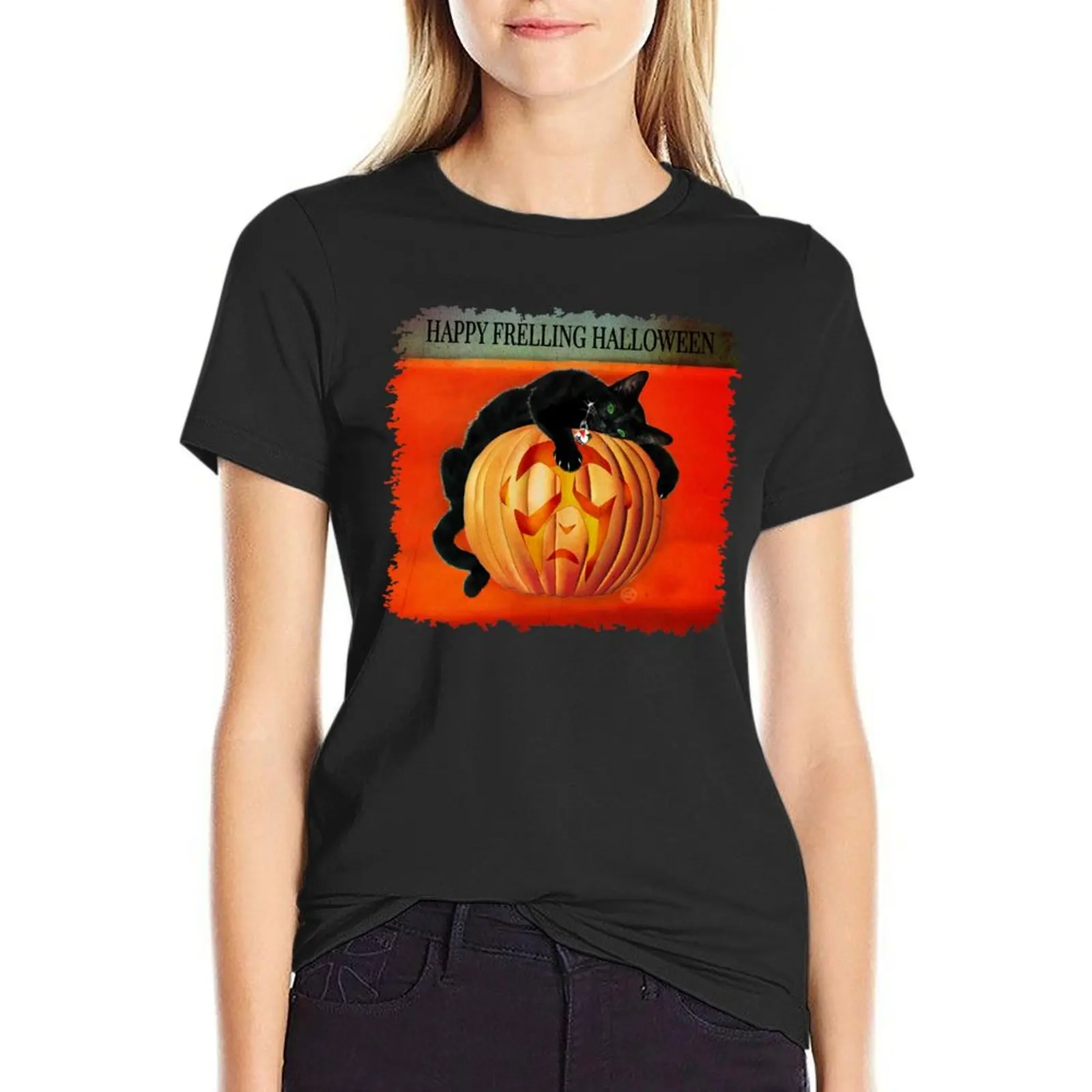Happy Frelling Halloween T-Shirt Female clothing shirts graphic tees Women's summer blouses 2024
Happy Frelling Halloween T-Shirt Female clothing shirts graphic tees Women's summer blouses 2024