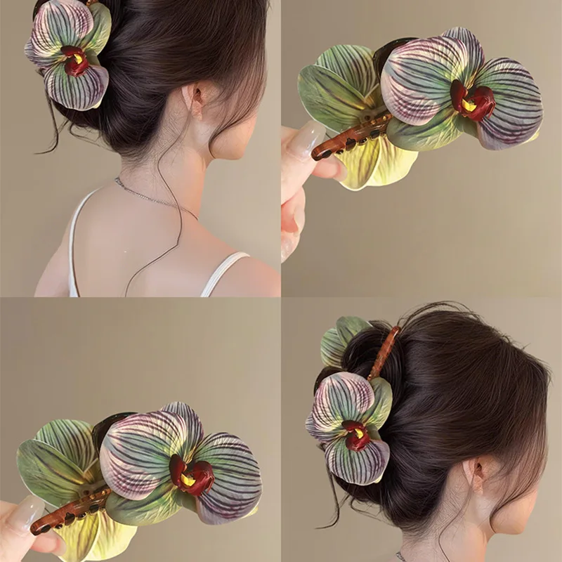 Premium Phalaenopsis hair grab clip, simulated flower hairpin, large hair accessories on the back of the head
Premium Phalaenopsis hair grab clip, simulated flower hairpin, large hair accessories on the back of the head
