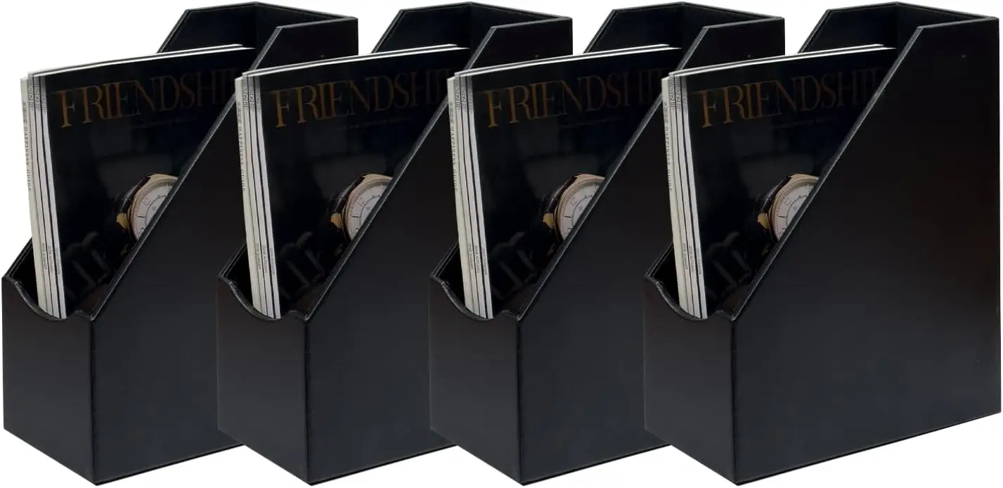 Leatherette Desktop Document Organizer, Home Office Paper Holder File Storage Literature Sorter, Black, Set of 4
Leatherette Desktop Document Organizer, Home Office Paper Holder File Storage Literature Sorter, Black, Set of 4