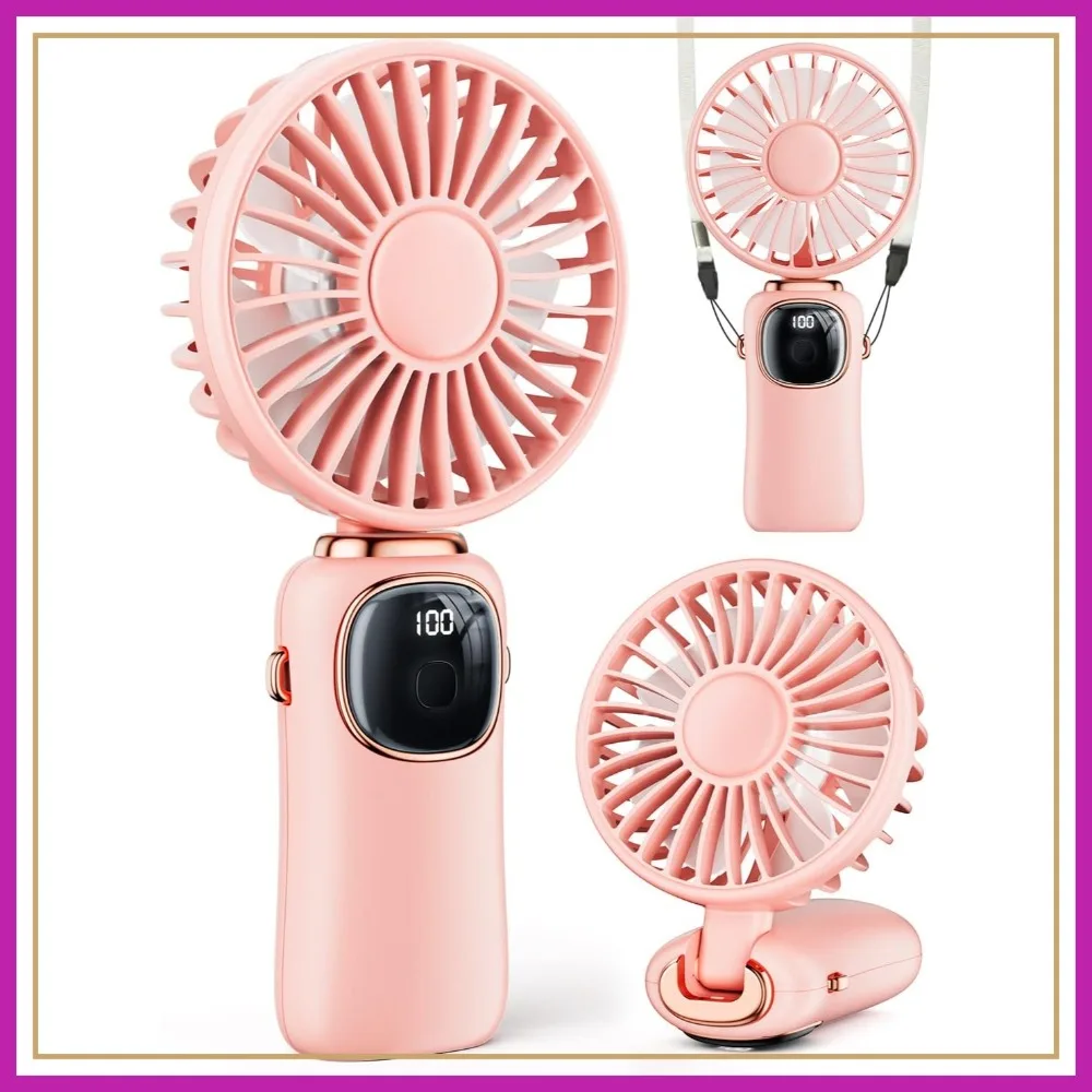 Portable Handheld Fan 4000mAh with LED Display, 3-in-1 Handheld/Neck/Desk Fan, Foldable Small Fan with Base, 5 Speeds for Women
Portable Handheld Fan 4000mAh with LED Display, 3-in-1 Handheld/Neck/Desk Fan, Foldable Small Fan with Base, 5 Speeds for Women
