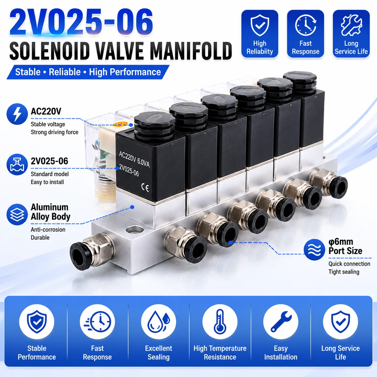 2V025-06 1/4" 12V 24V 220V AC/DC Single Coil Pilot-Operated Normally Closed Pneumatic Solenoid Valve 5/2 Way Electric Air Valve
2V025-06 1/4" 12V 24V 220V AC/DC Single Coil Pilot-Operated Normally Closed Pneumatic Solenoid Valve 5/2 Way Electric Air Valve