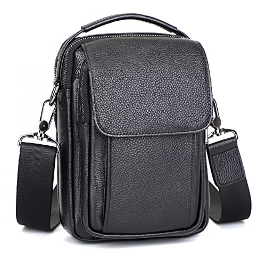 Men's small crossbody messenger bag for travel and daily use, genuine leather, brown, magnetic buckle closure and adjustable sh
Men's small crossbody messenger bag for travel and daily use, genuine leather, brown, magnetic buckle closure and adjustable sh