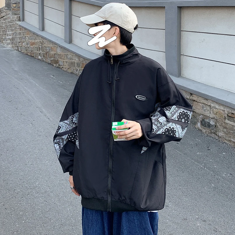 Spring Autumn Men's Jacket Bandana Patchwork Zipper Male Casual Streetwear Hip Hop Oversized Coat Men Clothing Plus Size Nice
Spring Autumn Men's Jacket Bandana Patchwork Zipper Male Casual Streetwear Hip Hop Oversized Coat Men Clothing Plus Size Nice