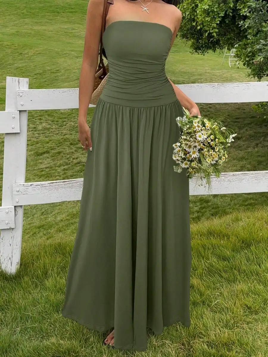 Womens Sleeveless Solid Color Maxi Dress Minimalist Summer Casual Dress
Womens Sleeveless Solid Color Maxi Dress Minimalist Summer Casual Dress
