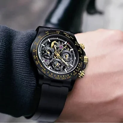 CRONUSART Men Chronograph Watch 42mm Automatic Mechanical Wristwatch Sapphire Mirror Luminous Skeleton Dial FKM Strap
CRONUSART Men Chronograph Watch 42mm Automatic Mechanical Wristwatch Sapphire Mirror Luminous Skeleton Dial FKM Strap