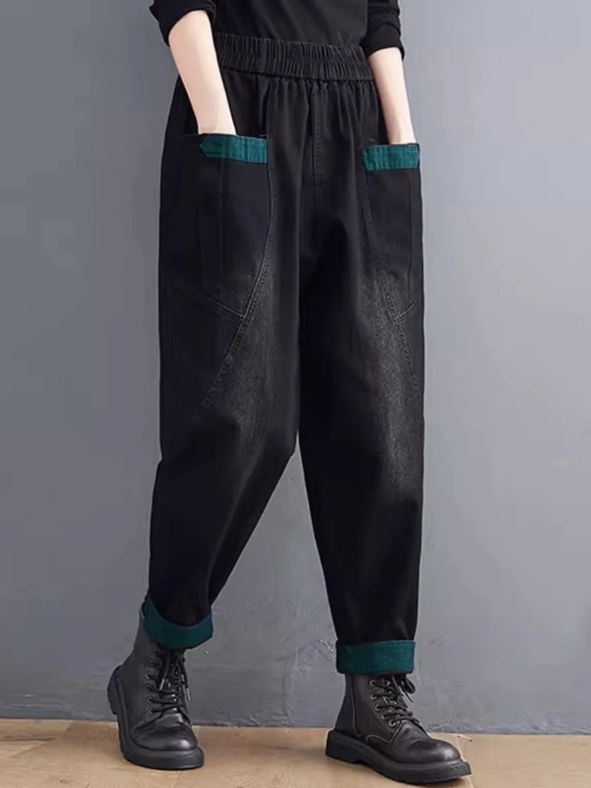 Женские джинсовые джинсы с высокой талией на подкладке, весенне-осенние свободные повседневные длинные брюки Faion, рабочая одежда Harlan Sle
Женские джинсовые джинсы с высокой талией на подкладке, весенне-осенние свободные повседневные длинные брюки Faion, рабочая одежда Harlan Sle