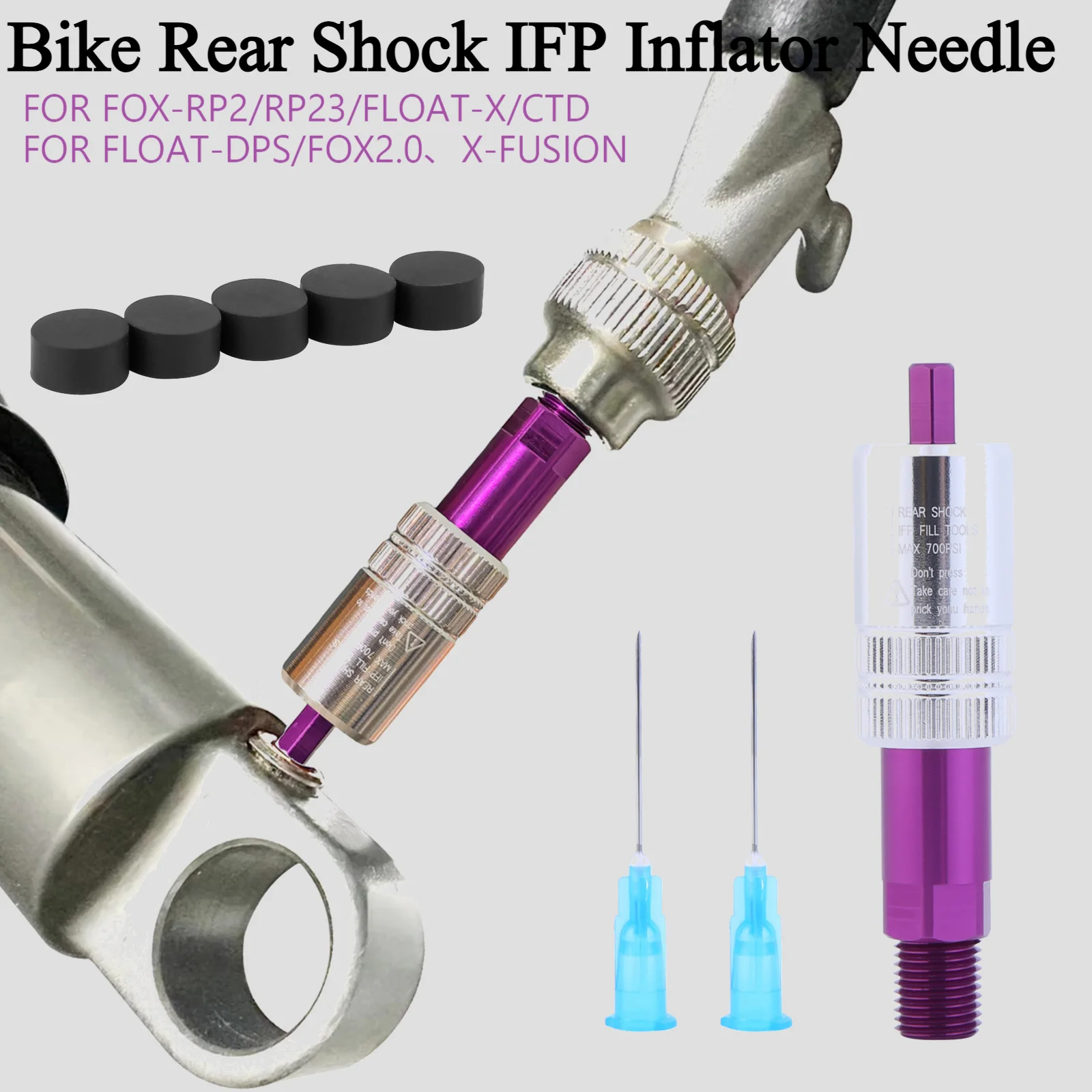 Bike Rear Shock IFP Inflator Needle MAX 700PSI with Rubbers Cover Bike Rear Shock IFP Needle Charging Adapter for FOX CCDB CTD
Bike Rear Shock IFP Inflator Needle MAX 700PSI with Rubbers Cover Bike Rear Shock IFP Needle Charging Adapter for FOX CCDB CTD