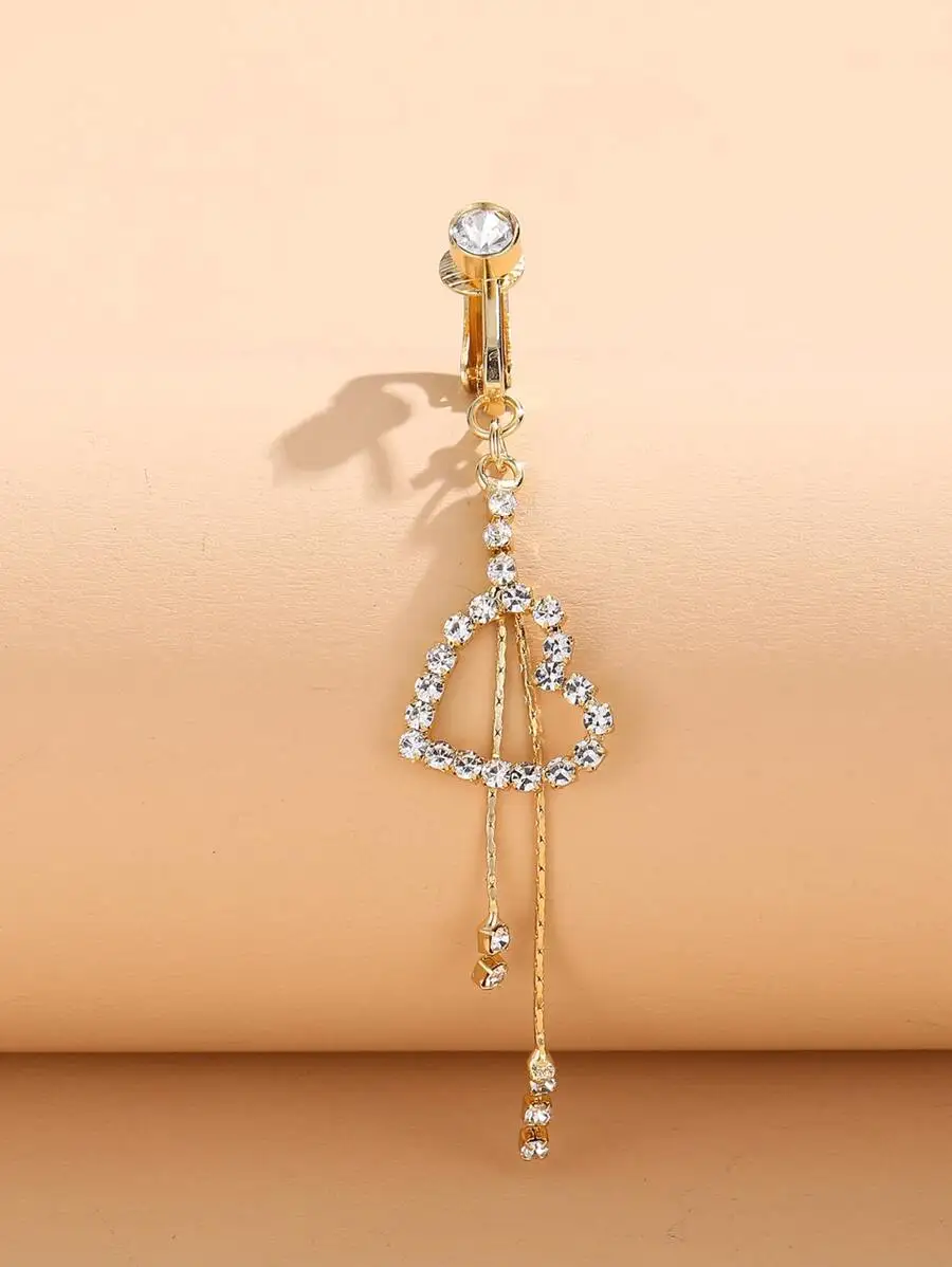 Gold-Tone Heart-Shaped Rhinestone Belly Cuff With Clip-On Navel And Septum Attachment For Women’s Fashion Jewelry Gift
Gold-Tone Heart-Shaped Rhinestone Belly Cuff With Clip-On Navel And Septum Attachment For Women’s Fashion Jewelry Gift