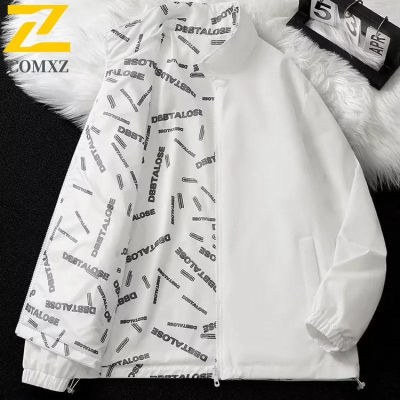 COMXZ Men Jacket Letter Printing Design Hiking Camping Coat Wear on Both Sides Outdoor Running Lightweight Autumn Coats
COMXZ Men Jacket Letter Printing Design Hiking Camping Coat Wear on Both Sides Outdoor Running Lightweight Autumn Coats