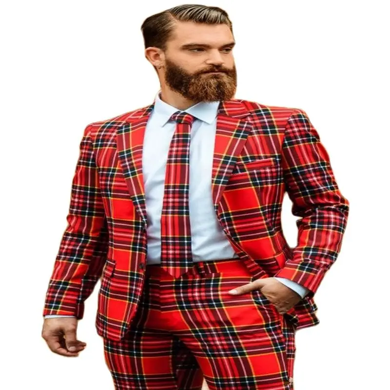 Fashionable Two Buttons Groom Tuxedos Notch Lapel Groomsmen Mens Suits Blazers (Jacket+Pants+Tie)
Fashionable Two Buttons Groom Tuxedos Notch Lapel Groomsmen Mens Suits Blazers (Jacket+Pants+Tie)