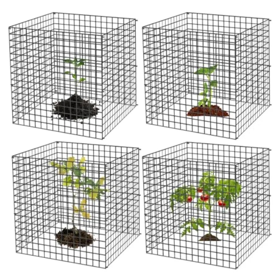 Garden vegetable protection application galvanized steel wire mesh silver-gray 4-pack reusable 15.7 x 15.7 foldable plant cages
Garden vegetable protection application galvanized steel wire mesh silver-gray 4-pack reusable 15.7 x 15.7 foldable plant cages