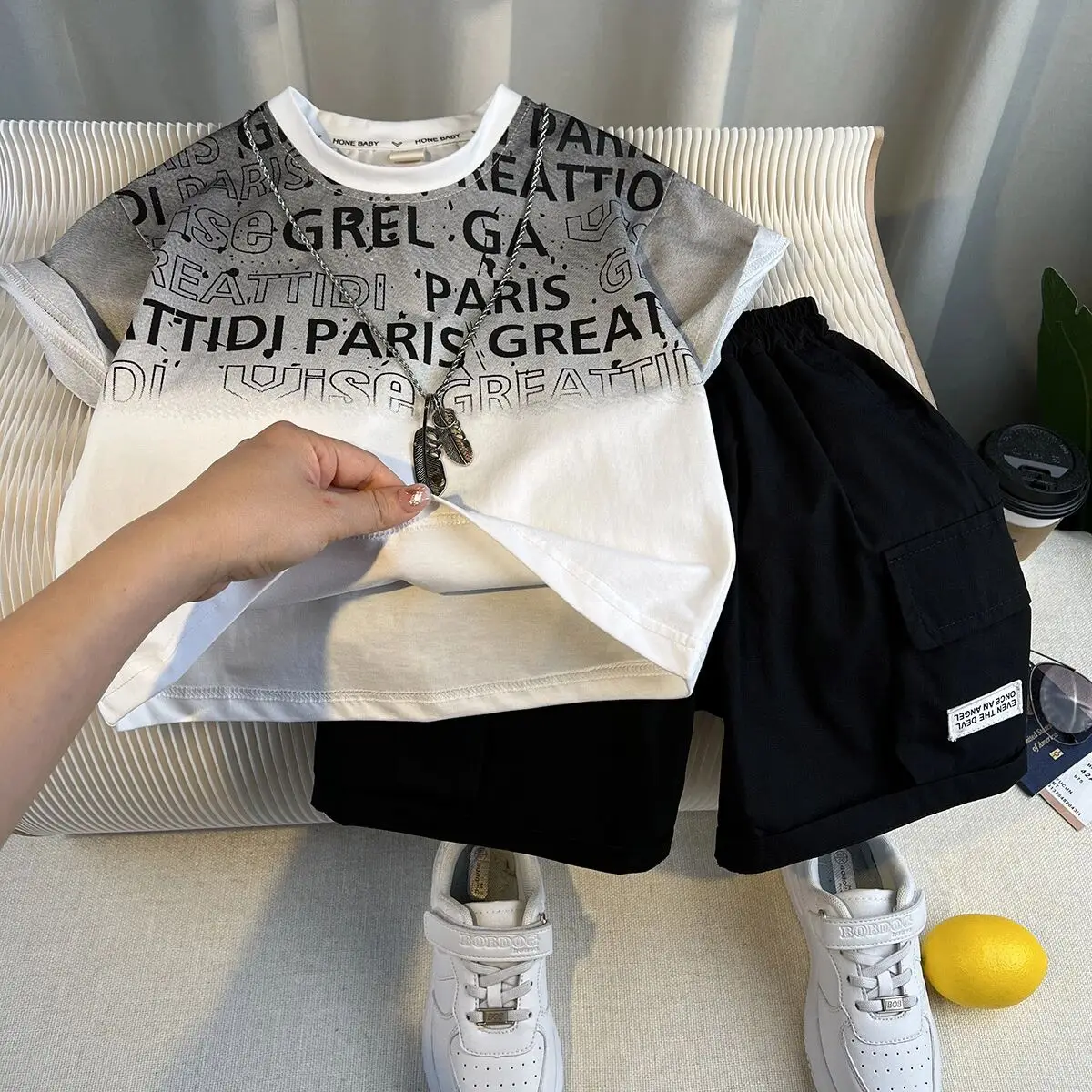 Boys Summer Outfit Set 2026 Trendy Children's Short Sleeve Two-Piece Suit Cool Little Boys Summer Clothing
Boys Summer Outfit Set 2026 Trendy Children's Short Sleeve Two-Piece Suit Cool Little Boys Summer Clothing