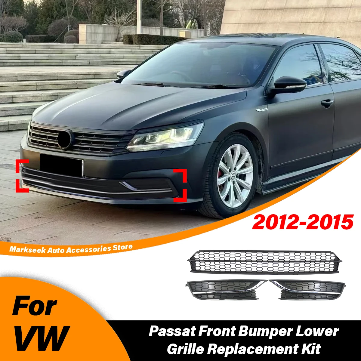 For Volkswagen Passat 2012 2013 2014 2015 Automotive Front Bumper Honeycomb Perforated Lower Grille / Fog Light Baffle Cover Kit
For Volkswagen Passat 2012 2013 2014 2015 Automotive Front Bumper Honeycomb Perforated Lower Grille / Fog Light Baffle Cover Kit