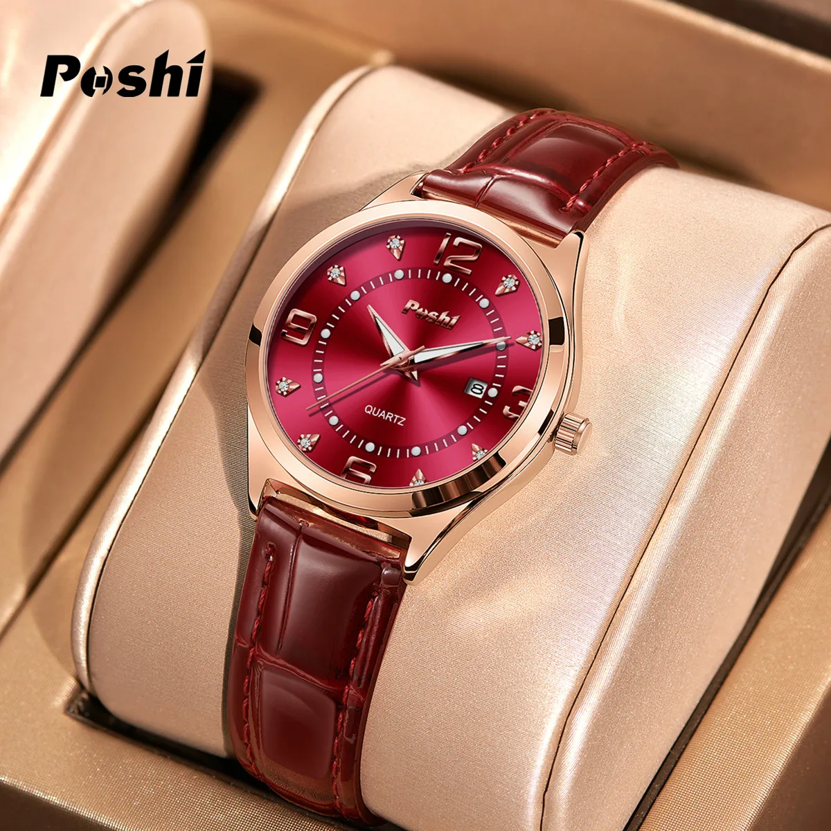 POSHI Luxury Fashion Quartz Watch Casual Ladies Dress Wristwatch Leather Strap With Date Life Waterproof Original Watches Girls
POSHI Luxury Fashion Quartz Watch Casual Ladies Dress Wristwatch Leather Strap With Date Life Waterproof Original Watches Girls