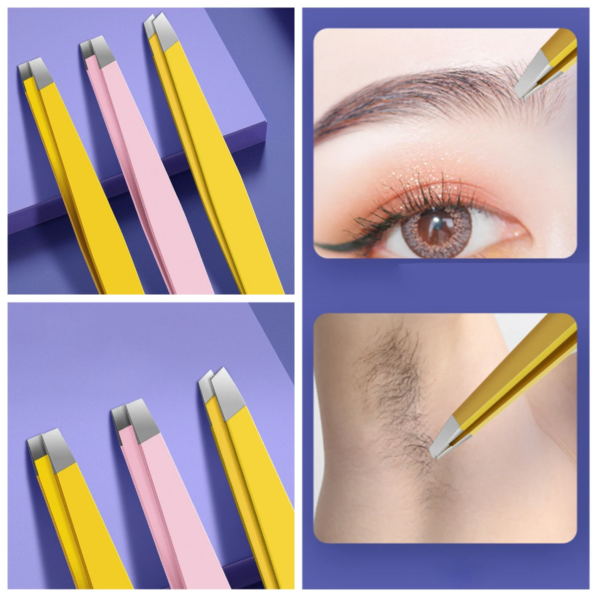 1PC Stainless Steel Eyebrow Tweezers Yellow and Pink Slant & Flat Head Eyelashes Mustache Clip Removal Makeup Tools
1PC Stainless Steel Eyebrow Tweezers Yellow and Pink Slant & Flat Head Eyelashes Mustache Clip Removal Makeup Tools
