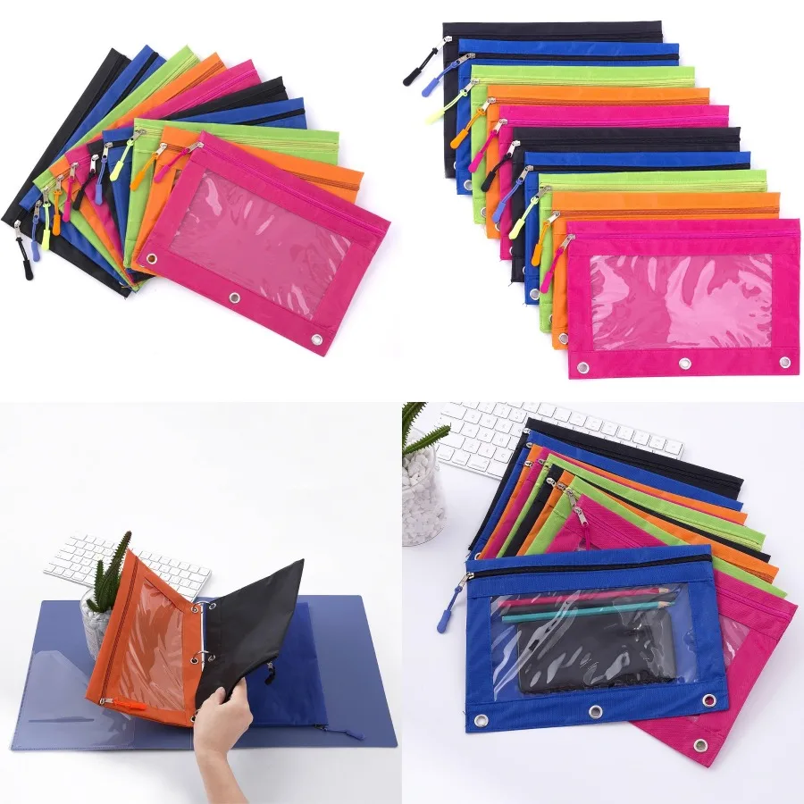 Clear Window Zipper Pencil Pouch for 3 Ring Binder 10-Pack Bulk Pencil Cases in 5 Colors Ideal for Office School and College Su
Clear Window Zipper Pencil Pouch for 3 Ring Binder 10-Pack Bulk Pencil Cases in 5 Colors Ideal for Office School and College Su