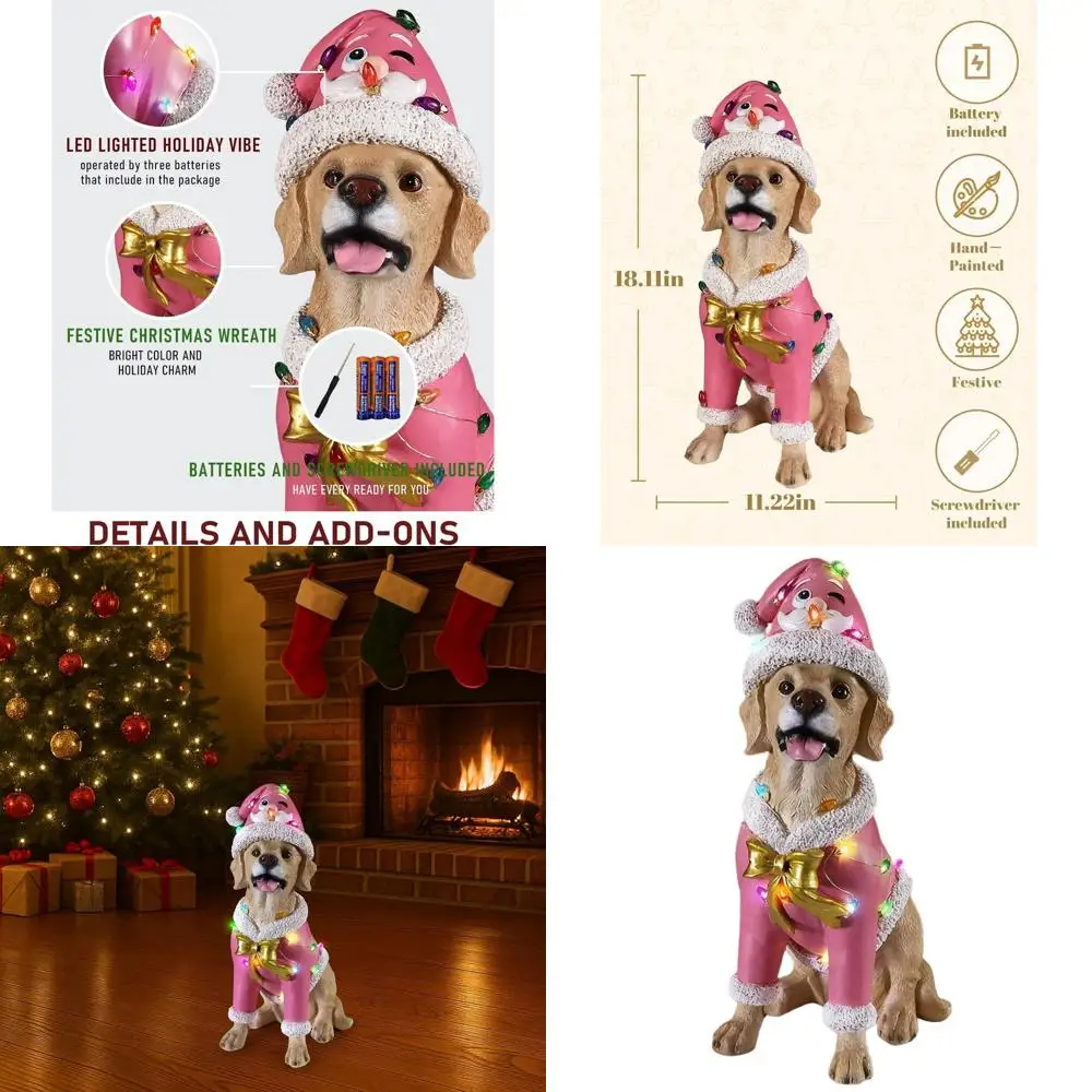 Illuminated Pink Coat Labrador Retriever Santa Statue - Festive Holiday Decoration for Outdoor and Indoor Spaces
Illuminated Pink Coat Labrador Retriever Santa Statue - Festive Holiday Decoration for Outdoor and Indoor Spaces