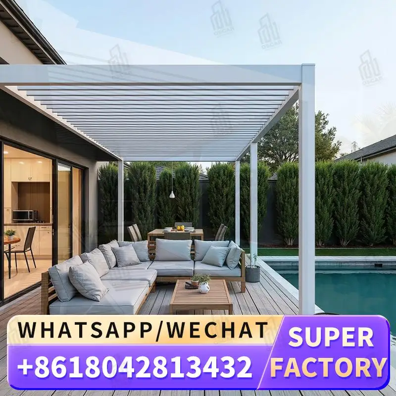 Easily Installed Bioclimatic Waterproof Louvre Roof Outdoor Aluminum Pergola for Garden Patio Balcony pergola
Easily Installed Bioclimatic Waterproof Louvre Roof Outdoor Aluminum Pergola for Garden Patio Balcony pergola