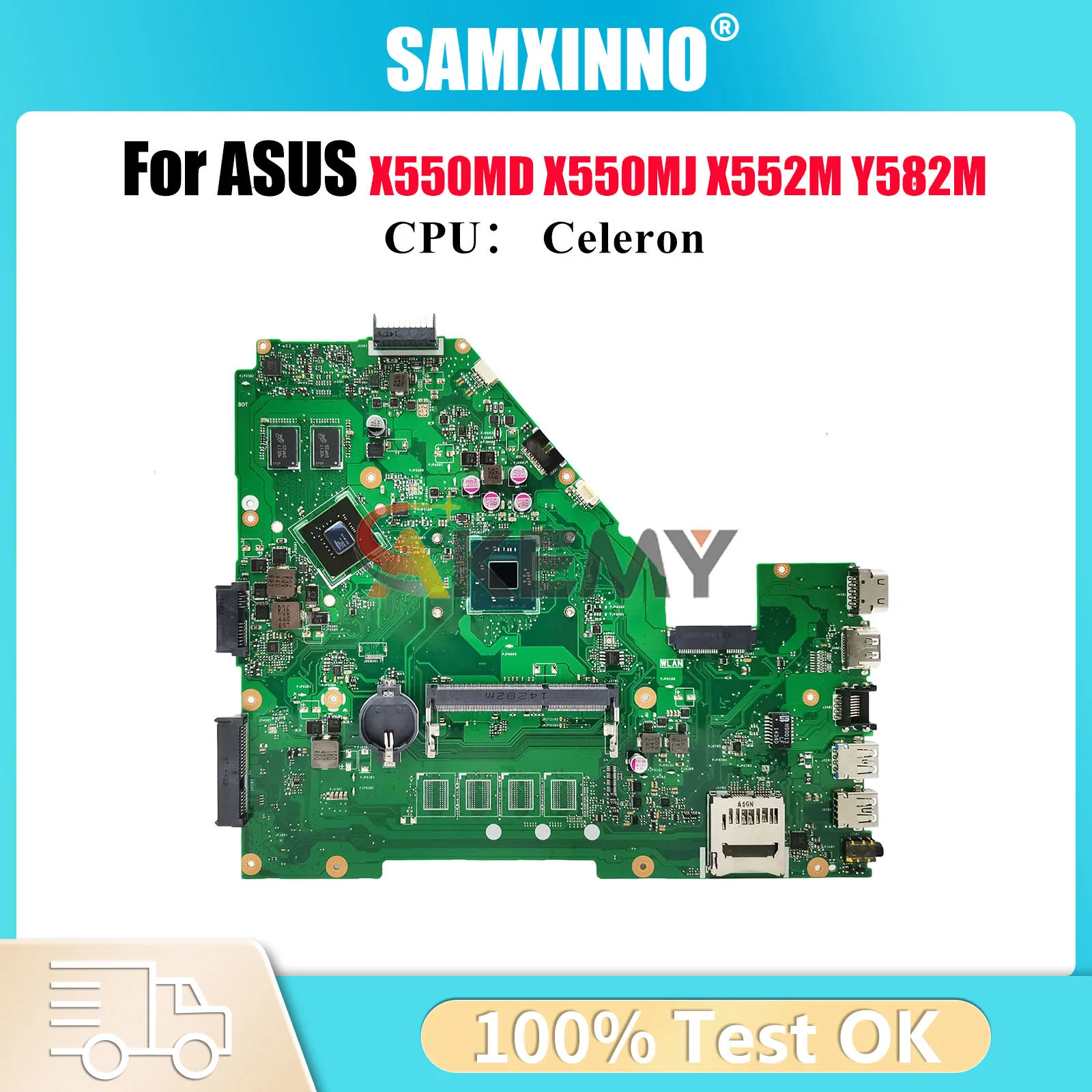 X550MJ Laptop Motherboard For ASUS VivoBook X550MD Y582M X550M X550MJ X552M Mainboard With Celeron CPU 100% tests OK fast ship 
X550MJ Laptop Motherboard For ASUS VivoBook X550MD Y582M X550M X550MJ X552M Mainboard With Celeron CPU 100% tests OK fast ship