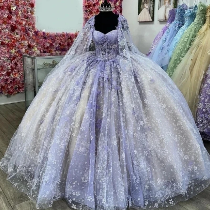 Реальное изображение, лавандовое платье Quinceanera 15, бальное платье с накидкой и рюшами в виде бабочки, пышное платье для выпускного вечера, дня рождения, Vestido по индивидуальному заказу
Реальное изображение, лавандовое платье Quinceanera 15, бальное платье с накидкой и рюшами в виде бабочки, пышное платье для выпускного вечера, дня рождения, Vestido по индивидуальному заказу