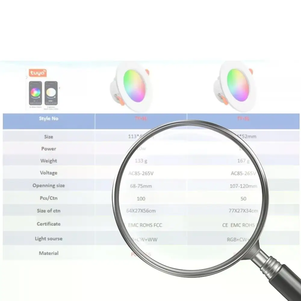 Tuya Ceiling Lamp Energy-Saving LED Colorful Spot Light Bluetooth-compatible Mobile Phone Control Timed for Alexa Google Home
Tuya Ceiling Lamp Energy-Saving LED Colorful Spot Light Bluetooth-compatible Mobile Phone Control Timed for Alexa Google Home