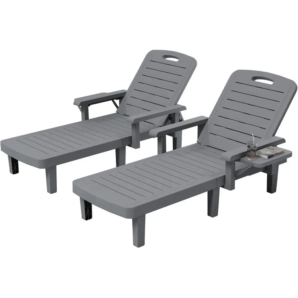 Oversized Heavy-Duty 2-Piece Patio Reclining Lounge Chairs with Armrests, Adjustable Backrest & Side Table - Ideal for Pool, Bea
Oversized Heavy-Duty 2-Piece Patio Reclining Lounge Chairs with Armrests, Adjustable Backrest & Side Table - Ideal for Pool, Bea