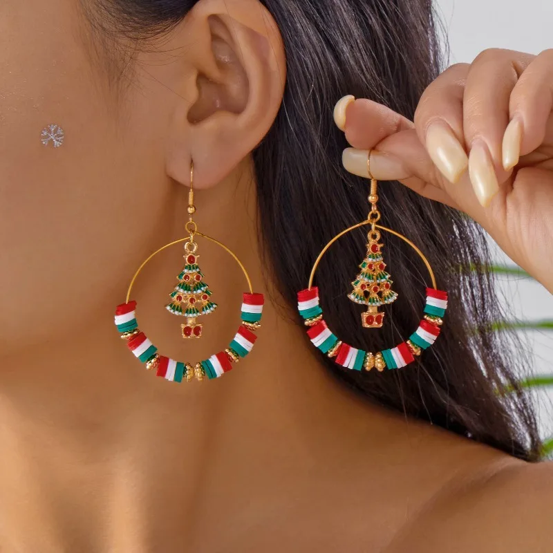 Cute Christmas Earrings Xmas Tree Snowman Colorful Beads Hoop Drop Earring New Year Party Jewelry Gift for Women Girls
Cute Christmas Earrings Xmas Tree Snowman Colorful Beads Hoop Drop Earring New Year Party Jewelry Gift for Women Girls