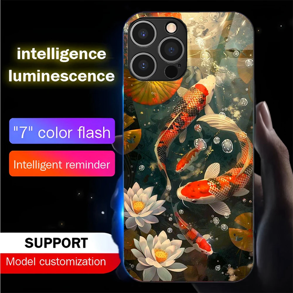 2025 Lucky Koi Carp LED Light Glow Luminous Phone Case Voice Controlled Shells For iPhone 16 E 15 14 13 12 11 Pro Max XR XS Plus
2025 Lucky Koi Carp LED Light Glow Luminous Phone Case Voice Controlled Shells For iPhone 16 E 15 14 13 12 11 Pro Max XR XS Plus