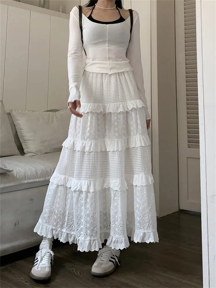 Lace Cake Skirt Multilayer Ruffles Tulle Half Length Skirt A-Line High Waist Solid Color Party Long Skirt Hook Flower
Lace Cake Skirt Multilayer Ruffles Tulle Half Length Skirt A-Line High Waist Solid Color Party Long Skirt Hook Flower
